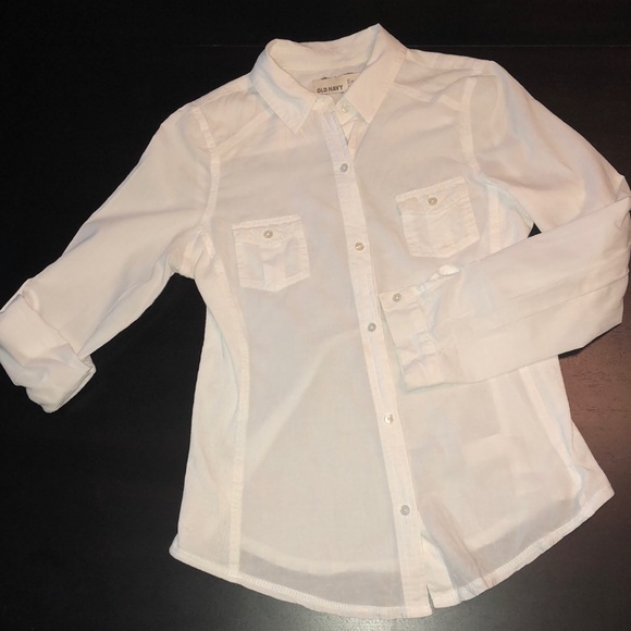 Old Navy White Button Down Shirt Size Small - Picture 1 of 4